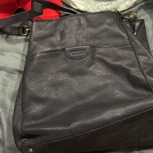 Black leather bag